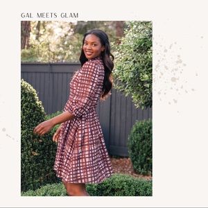 GAL MEETS GLAM Lindsey Painted Tie Neck Dress